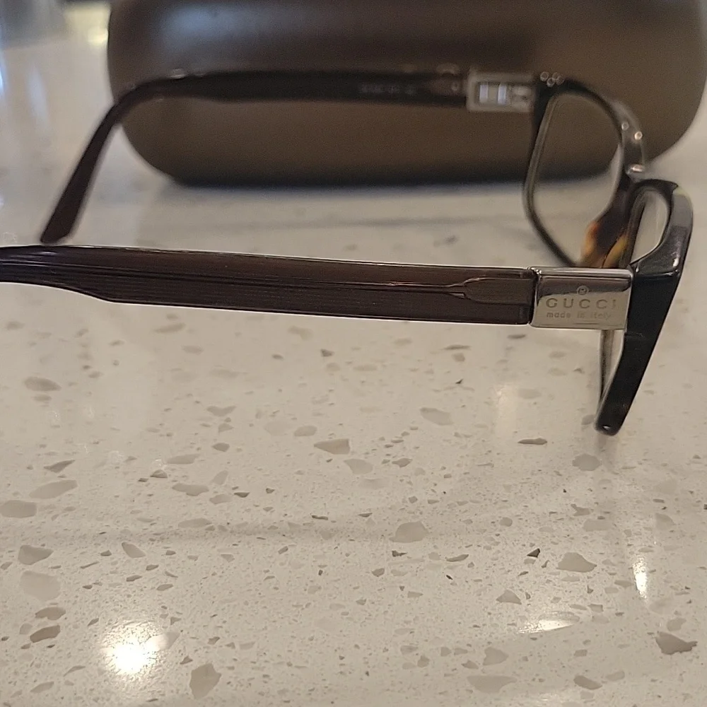 Gucci Tortoise Frame Flex Temples Glasses Italy GG 1634 RT7 140 with Case